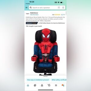 Spider-Man car seat/booster